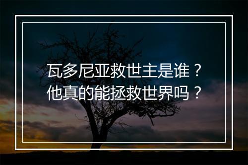 瓦多尼亚救世主是谁？他真的能拯救世界吗？