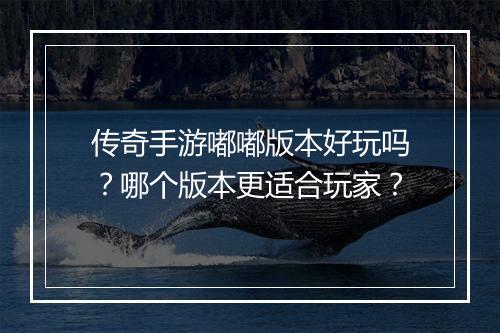 传奇手游嘟嘟版本好玩吗？哪个版本更适合玩家？