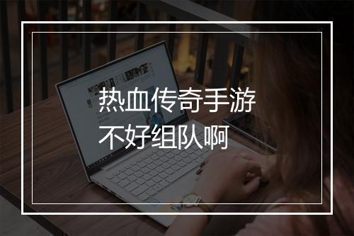 热血传奇手游不好组队啊