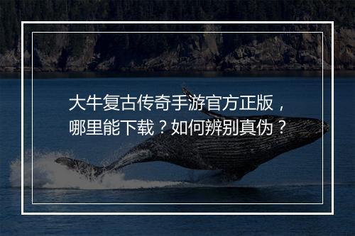 大牛复古传奇手游官方正版，哪里能下载？如何辨别真伪？