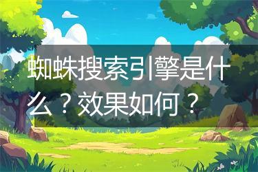 蜘蛛搜索引擎是什么？效果如何？