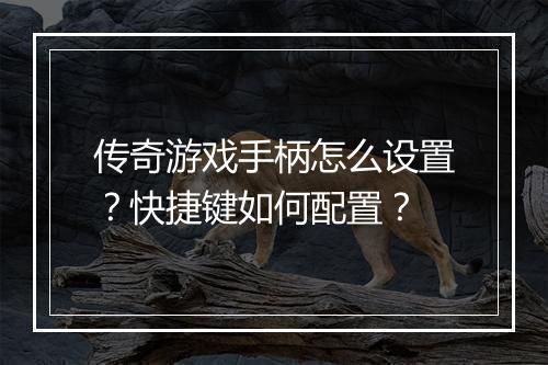 传奇游戏手柄怎么设置？快捷键如何配置？