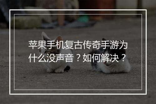 苹果手机复古传奇手游为什么没声音？如何解决？