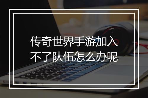传奇世界手游加入不了队伍怎么办呢