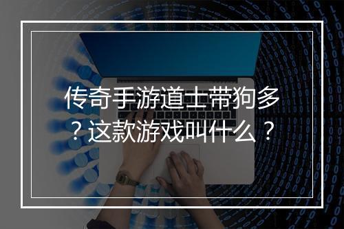 传奇手游道士带狗多？这款游戏叫什么？