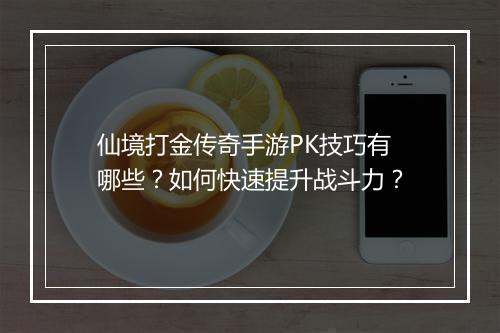仙境打金传奇手游PK技巧有哪些？如何快速提升战斗力？