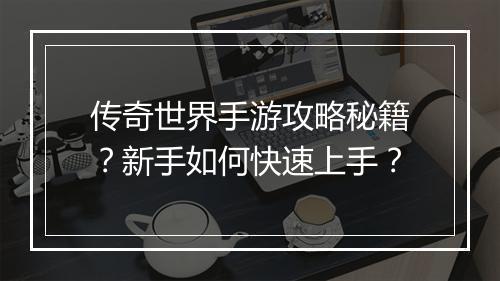传奇世界手游攻略秘籍？新手如何快速上手？