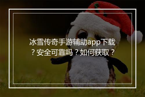 冰雪传奇手游辅助app下载？安全可靠吗？如何获取？