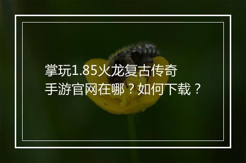 掌玩1.85火龙复古传奇手游官网在哪？如何下载？