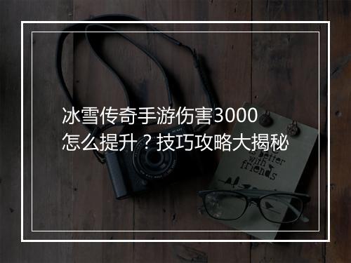 冰雪传奇手游伤害3000怎么提升？技巧攻略大揭秘