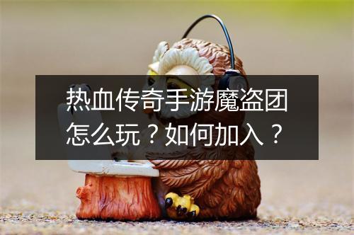 热血传奇手游魔盗团怎么玩？如何加入？