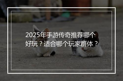 2025年手游传奇推荐哪个好玩？适合哪个玩家群体？
