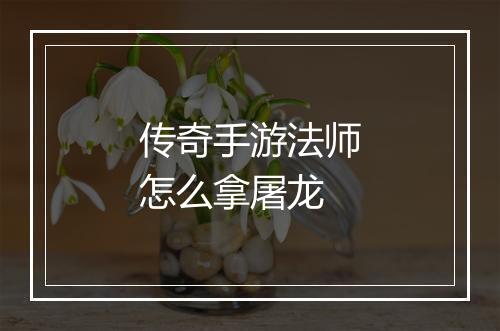 传奇手游法师怎么拿屠龙