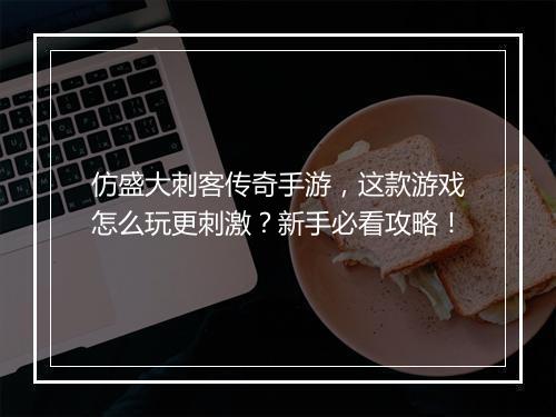 仿盛大刺客传奇手游，这款游戏怎么玩更刺激？新手必看攻略！