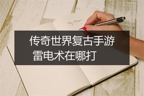 传奇世界复古手游 雷电术在哪打