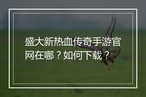 盛大新热血传奇手游官网在哪？如何下载？