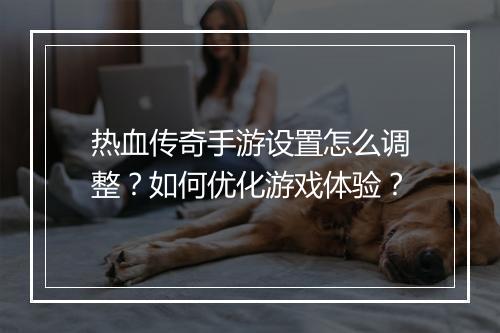热血传奇手游设置怎么调整？如何优化游戏体验？