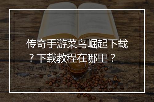 传奇手游菜鸟崛起下载？下载教程在哪里？