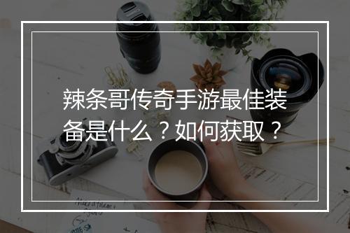 辣条哥传奇手游最佳装备是什么？如何获取？
