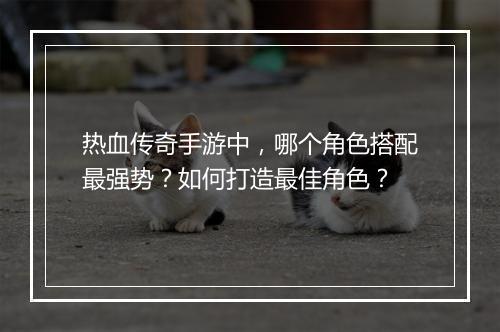 热血传奇手游中，哪个角色搭配最强势？如何打造最佳角色？