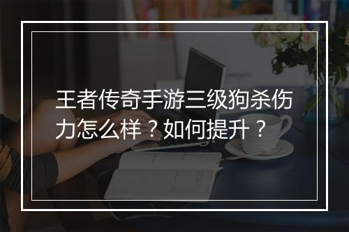 王者传奇手游三级狗杀伤力怎么样？如何提升？