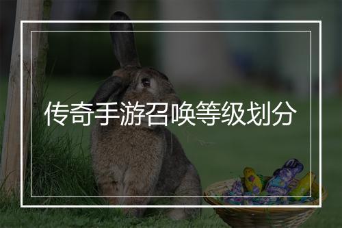 传奇手游召唤等级划分