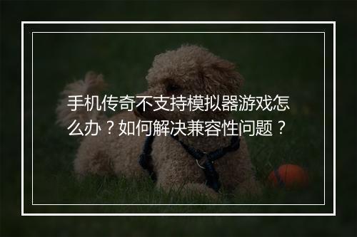 手机传奇不支持模拟器游戏怎么办？如何解决兼容性问题？