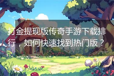 打金提现版传奇手游下载排行，如何快速找到热门版？
