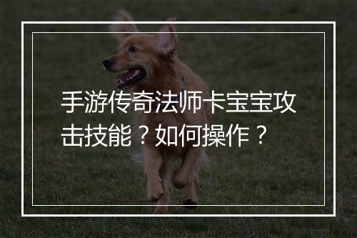 手游传奇法师卡宝宝攻击技能？如何操作？