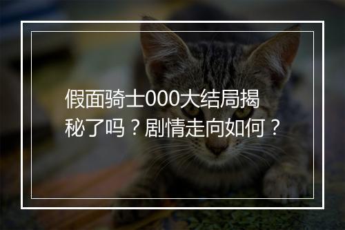 假面骑士000大结局揭秘了吗？剧情走向如何？