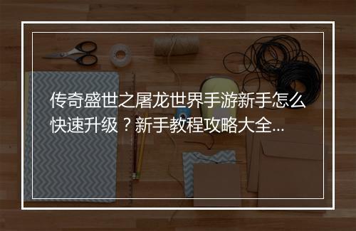 传奇盛世之屠龙世界手游新手怎么快速升级？新手教程攻略大全！