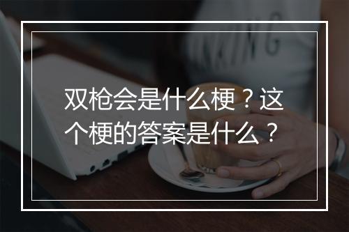 双枪会是什么梗？这个梗的答案是什么？