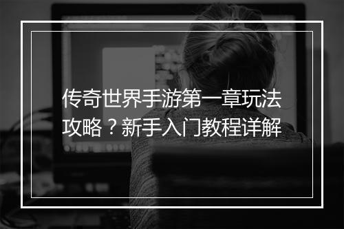 传奇世界手游第一章玩法攻略？新手入门教程详解