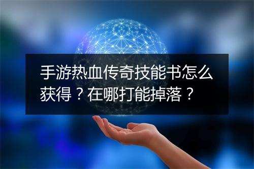 手游热血传奇技能书怎么获得？在哪打能掉落？