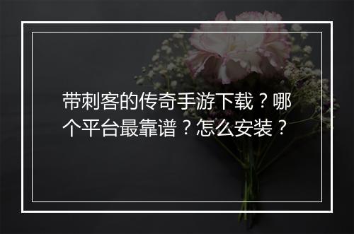 带刺客的传奇手游下载？哪个平台最靠谱？怎么安装？