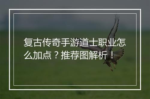 复古传奇手游道士职业怎么加点？推荐图解析！