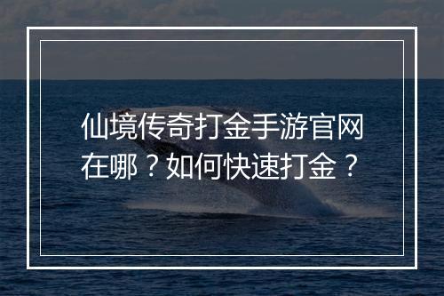 仙境传奇打金手游官网在哪？如何快速打金？