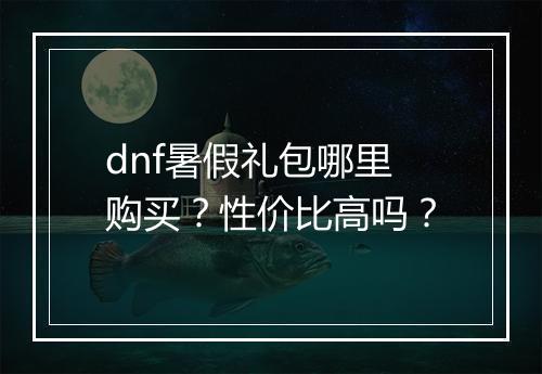 dnf暑假礼包哪里购买？性价比高吗？