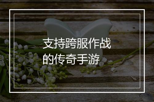 支持跨服作战的传奇手游
