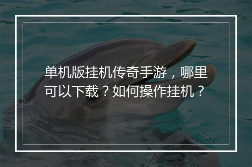 单机版挂机传奇手游，哪里可以下载？如何操作挂机？