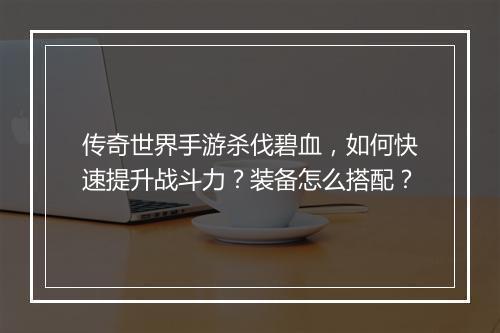 传奇世界手游杀伐碧血，如何快速提升战斗力？装备怎么搭配？