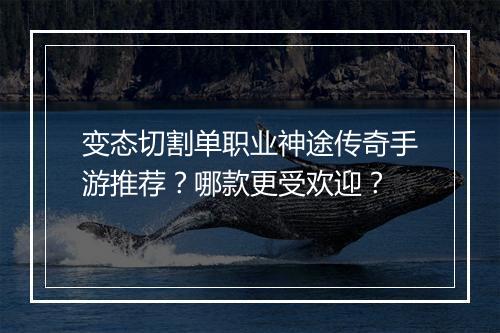 变态切割单职业神途传奇手游推荐？哪款更受欢迎？