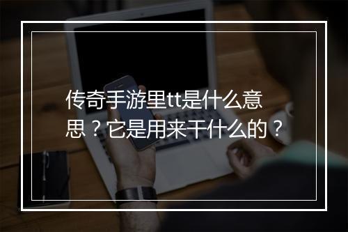 传奇手游里tt是什么意思？它是用来干什么的？