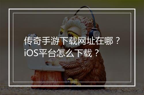 传奇手游下载网址在哪？iOS平台怎么下载？