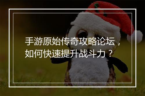 手游原始传奇攻略论坛，如何快速提升战斗力？