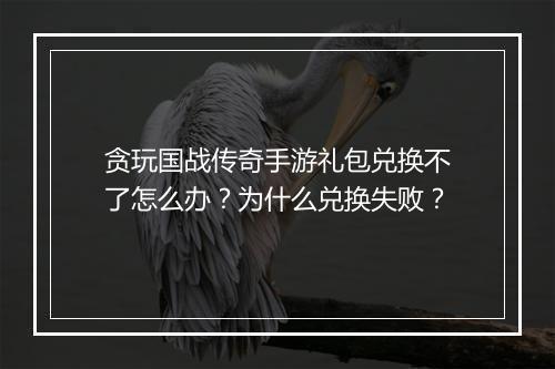 贪玩国战传奇手游礼包兑换不了怎么办？为什么兑换失败？