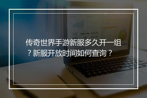 传奇世界手游新服多久开一组？新服开放时间如何查询？
