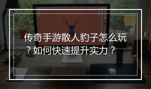 传奇手游散人豹子怎么玩？如何快速提升实力？