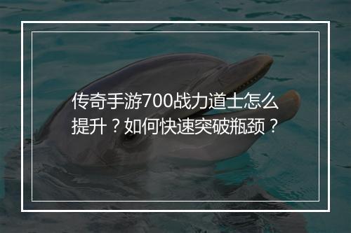 传奇手游700战力道士怎么提升？如何快速突破瓶颈？