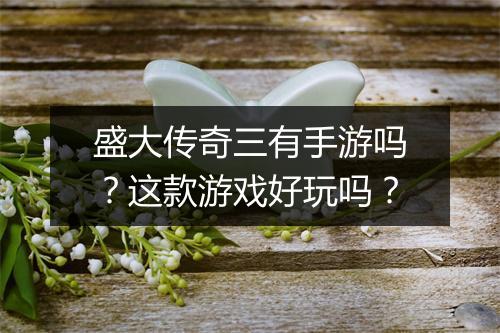 盛大传奇三有手游吗？这款游戏好玩吗？
